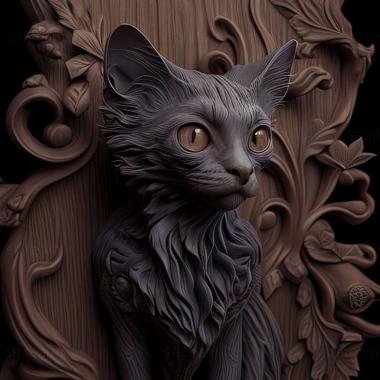 3D model Lykoi cat (STL)